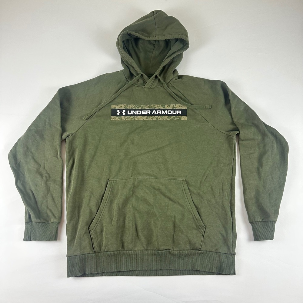Under‎ Armour Men's Green Cotton Polyester Hoodie Sweatshirt Size M